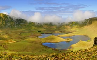 Картинка вулкан, Озеро, кратер, Азорские острова, Португалия