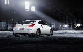 Картинка Nissan, ниссан, белый, 350Z, white, ангар
