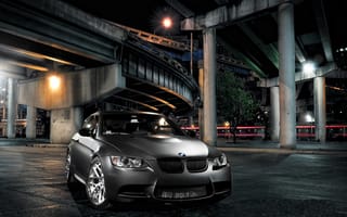 Картинка BMW, Ночь, Мост, Машины, Авто, Tuning, Тюнинг