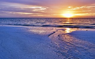 Картинка Kemps Bay, вода, рассвет, ручей, песок, море, South Andros