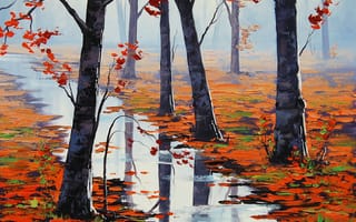 Картинка ARTSAUS, РИСУНОК, АРТ, FALLEN LEAVES