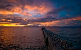 Картинка Море, вечер, Филиппины, закат