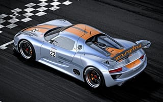 Картинка Porsche, Hybrid, трасса, фото авто, 918 RSR, суперкары