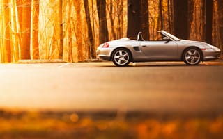 Картинка Porsche Boxster, кабриолет, порше, деревья