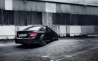 Картинка Tuning, Black, AMG, C63, work, Mercedes-Benz