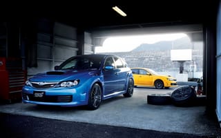 Картинка auto, гараж, Subaru Impreza WRX STI