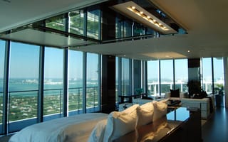 Картинка интерьер, пентхаус, балкон, мегаполис, дизайн, жилая комната, стиль