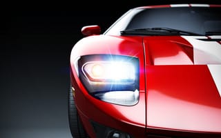 Картинка Ford GT, свет, Studio, фара