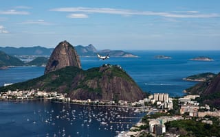 Картинка бразилия, скала, рио-де-жанейро, самолет, пристань, сергей доля