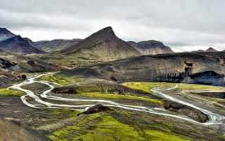 Картинка Creation Knows No Boundaries, исландия, река, холмы