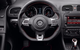 Картинка VW, golf, GTI, руль, приборы