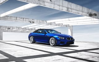 Картинка BMW, blue, F13, front, бмв, M6, Cabrio, небо, синий, кабриолет
