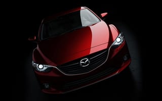 Картинка Mazda, Концепт, фары, Мазда, полумрак, передок, Седан, 6, Concept, Sedan