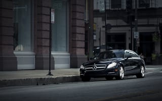 Картинка машина, автомобиль, Mercedes CLS, улица
