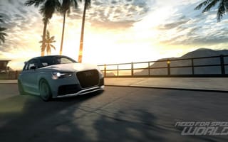 Картинка Need for Speed world, пальмы, гонка, дорога, горы, Audi A1