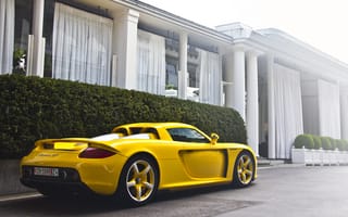 Картинка carrera, Porsche, house, желтый, дом, yellow, порше