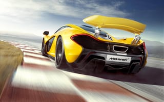 Картинка желтый, Concept, McLaren, МакЛарен, концепт, антикрыло, суперкар, вид сзади, спойлер