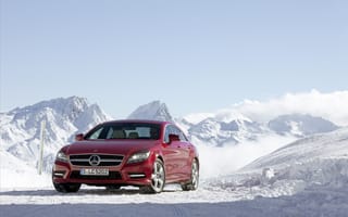 Картинка Mercede, мерседесы, Benz, CLS class, снег, авто, CLS 350CDI 4MATIС, зимние, зима