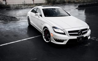 Картинка Mercedes, cls63, мокрый, adv 15, белый