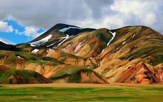 Обои горы, Исландия, небо, облака