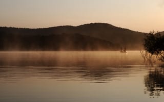 Картинка Table Rock Lake, Sunrise, рыбаки, озеро, South West Missouri, утро