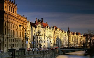 Картинка Архитектура, Прага, канал, мост, Чехия
