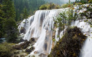 Картинка природа, лес, национальный парк Цзючжайгоу, Китай, осень, Paulo Coteriano photography, водопады