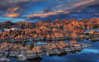 Картинка Arizona, Watson Lake, скалы, Prescott, озеро, камни