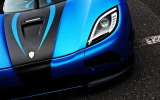 Картинка Koenigsegg, agera r, синий, суперкар, фара