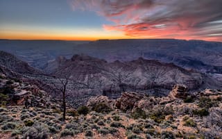 Обои закат, the Grand Canyon Desert, Каньон, Arizona