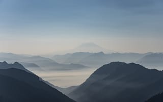 Картинка горы, холмы, туман