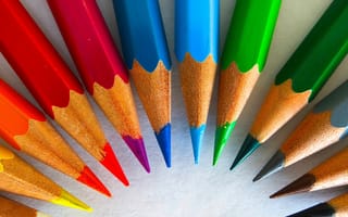 Картинка цветные карандаши, заточенные, острие