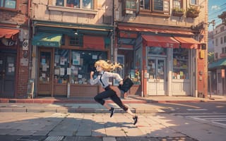 Картинка девушка, бег, улица
