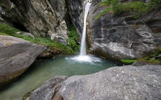 Картинка водопад, камни, вода
