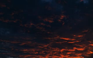 Картинка облака, закат, ночь