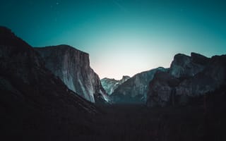Картинка йосемитская долина, горы, ночь