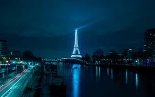 Картинка париж, эйфелева башня, ночной город