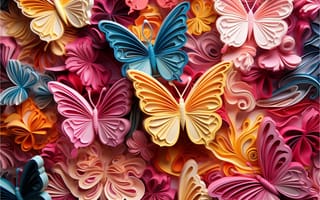 Картинка бабочки, рельеф, розовый