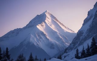 Картинка гора, снег, рельеф