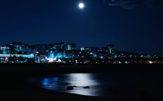 Картинка ночной город, ночь, здания