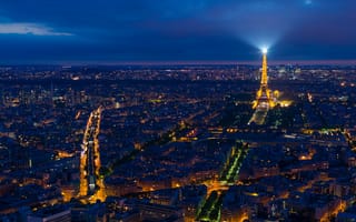 Картинка эйфелева башня, ночной город, париж