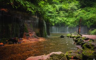 Картинка пейзаж, водопады, река