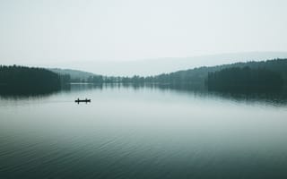 Картинка каноэ, лодка, озеро