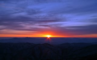 Картинка горы, восход, горизонт