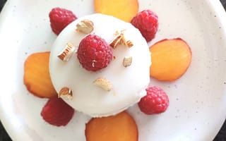 Картинка десерт, ягоды, миндаль