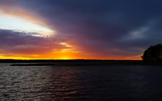 Картинка озеро, закат, вода