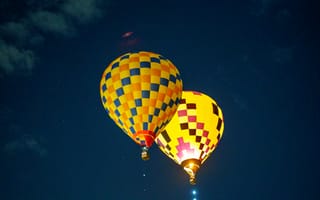 Картинка воздушные шары, путешествие, облака