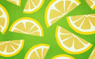Картинка лимон, дольки, паттерн
