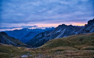 Картинка холмы, горы, облака