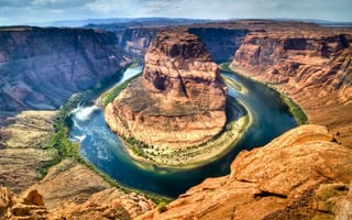 Картинка каньон, река, изгиб